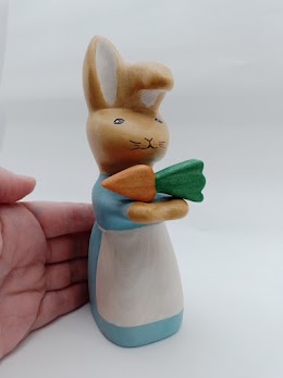 Big girl bunny figure with a carrot