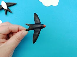 Flying barn swallow