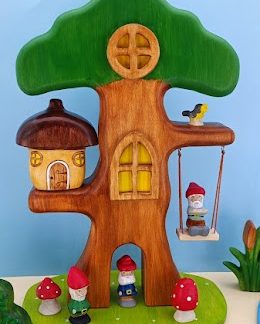 With a swing gnome tree. only the wood and the swing. accessories without